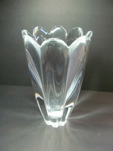 Orrefors Mayflower Vase Signed Gorgeous 8 3/4&#39;&#39; Tall Made in Sweden Vtg Crystal - $63.11