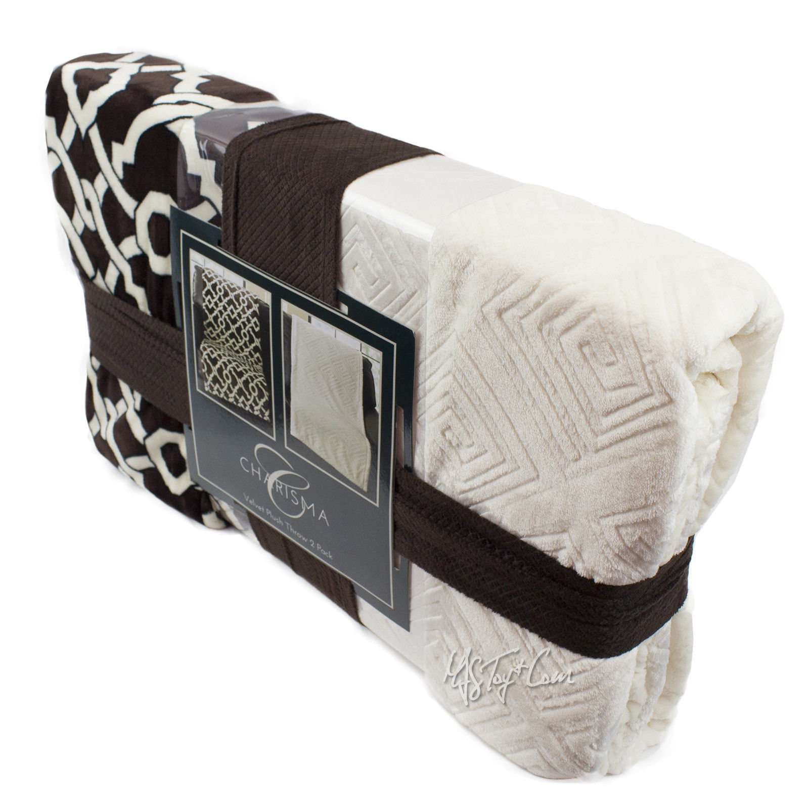 NEW Charisma Velvet Plush Throw 2 Pack Warm Soft Cozy Oversize Blanket 60x70" Blankets & Throws