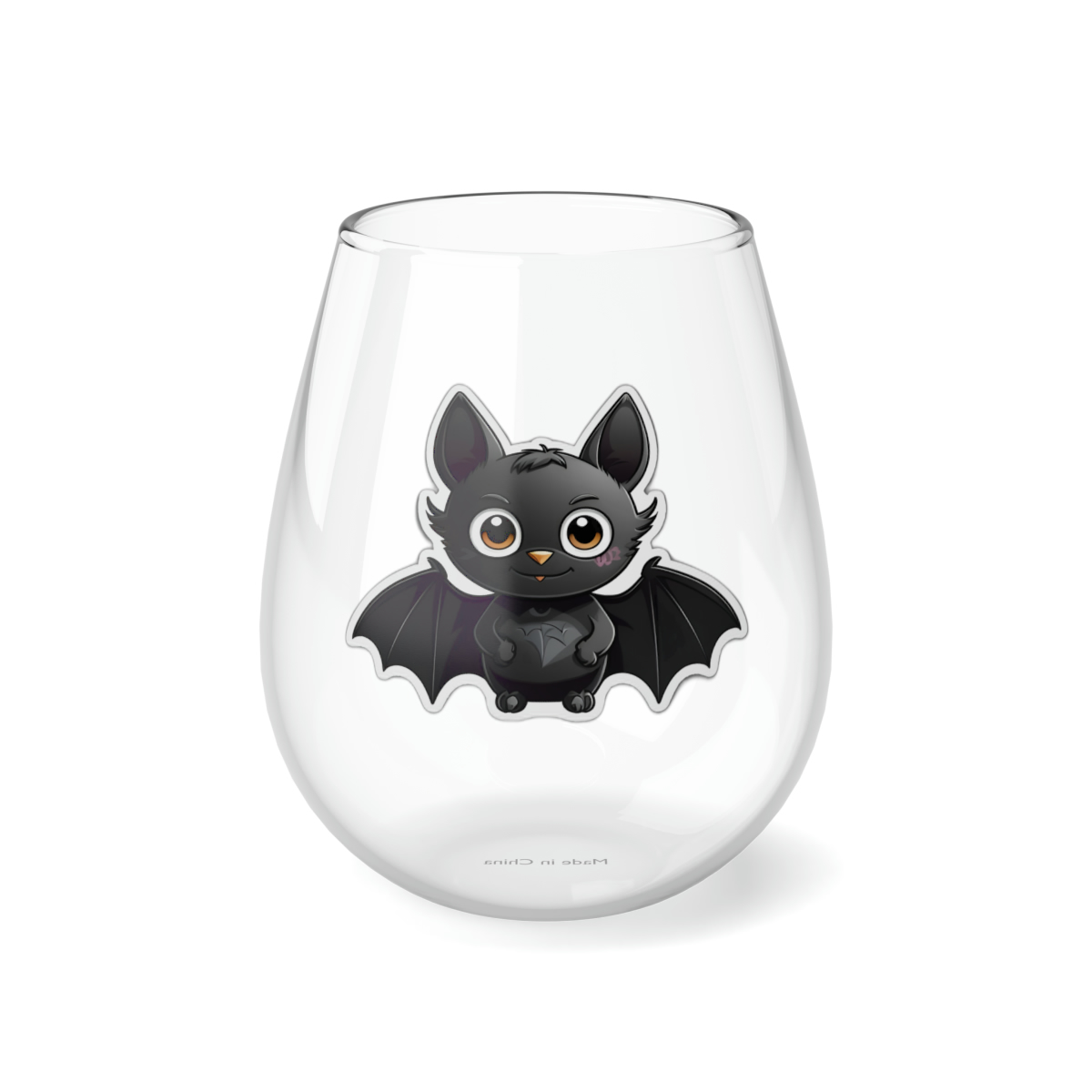 Custom Engraved Stemless Wine Glass 11.75oz - Personalized Glass with Cartoon Ba - $23.69