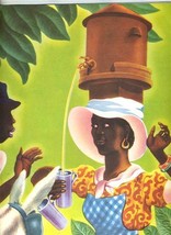Moore McCormack Menu 1964 SS Brazil Woman Serving Coffee From Pot on Her Head - $17.80