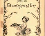 Artist Signed H Lehmann Chilren Carrying Turkey Pie Thanksgiving 1910s P... - $7.97