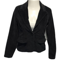 Vertigo Paris Classy Stylish Corduroy Blazer Jacket ~ Black ~ Sz M ~ Lined - $17.09