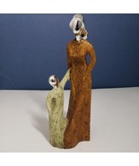 Abstract family sculpture 8.5&quot; figure - Mother daughter Silver plastic h... - £23.35 GBP