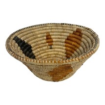 Vintage Africa Woven Coil Basket Bowl 8”X 3.5&quot; Centerpiece Fruit Serving Storage - $51.41