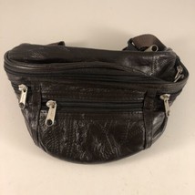 Vintage Rachel X Fanny Pack Bag Zipper Mocha Brown Patchwork Adjustable - $17.81