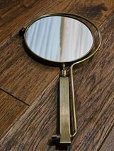 Vintage Mid Century Brass &amp; Metal French Adjustable Table Mirror - $44.54