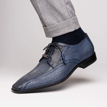Lucca Stingray and Ostrich dress Derby's Tasseled Laces Shoes Navy image 10