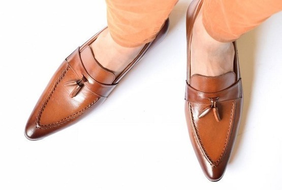 NEW Men tan color leather Tassels moccasins shoes Men formal shoes Men leather