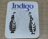 NEW Indigo Fish Bone Sterling Silver Earrings Estate Jewelry Find Hippie... - $24.74