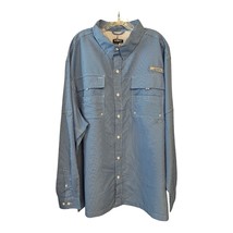Habit Men&#39;s 3XL Fishing Shirt – Marlin Blue Check – Long Sleeve – Outdoo... - $484.43 MXN