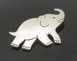 MEXICO 925 Sterling Silver - Vintage Shiny Elephant Motif Brooch Pin - BP7108 - £53.34 GBP
