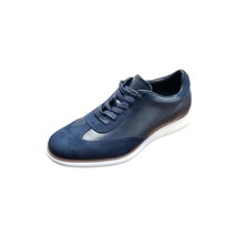 Van Heusen Men&#39;s Poe Oxford Leather Suede Casual Shoes Navy / White Size 10 - $49.49
