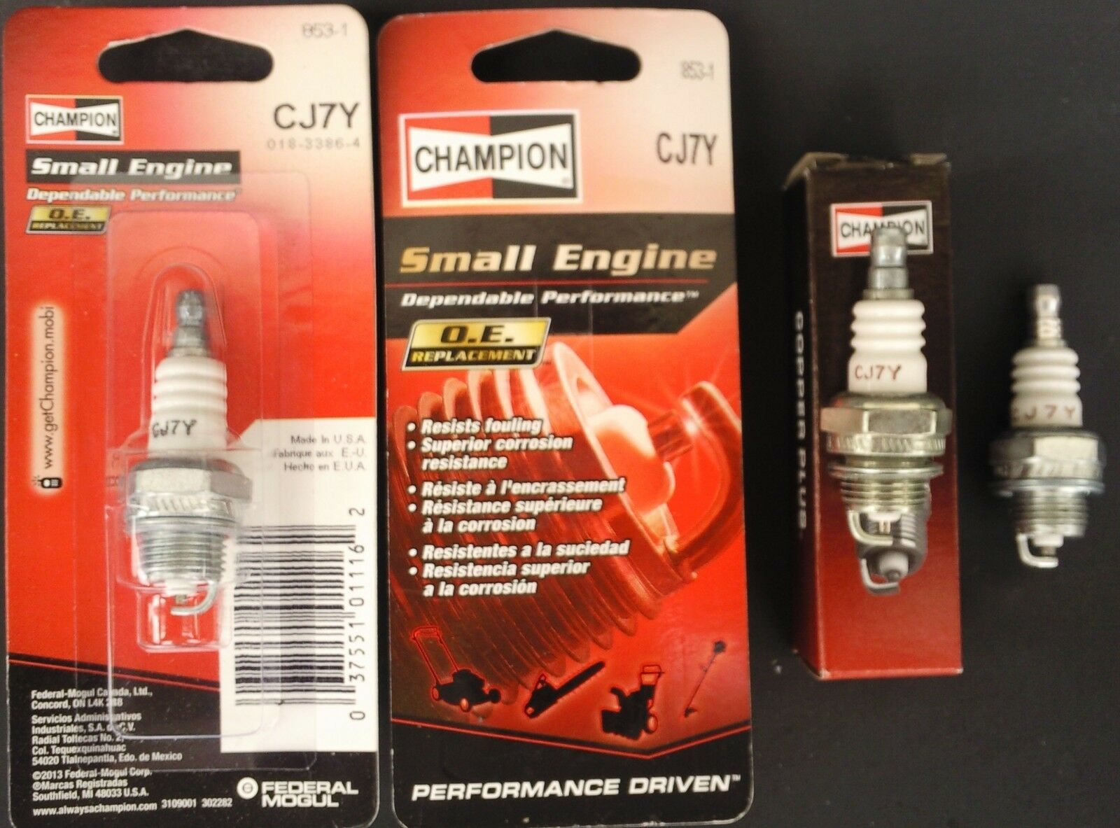 Champion Spark Plug CJ7Y #853-1 Replaces 018-3386-4 SELECT Card Box or S... - $2.96+