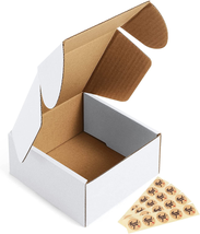 NEW 4X4X2 Corrugated Box Mailers 50 Pack White Cardboard Small Shipping ... - £22.12 GBP