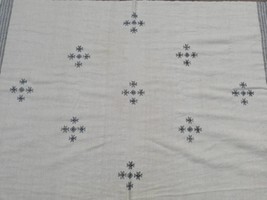 RAMI | Organic Cotton by Wool Throw | White with Indigo - £195.78 GBP