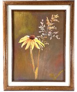 Vintage Floral Acrylic Painting by I.O. VanWey – Coneflower Still Life, ... - $91.63 CAD