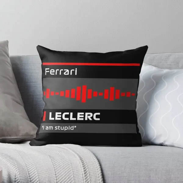 Play I Am Stupid Leclerc Team Radio  Printing Throw Pillow Cover Fashion Bedroom - £23.17 GBP