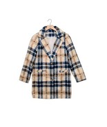 GYK  Coat Women Size  Small 2 Button Overcoat Lined Khaki Plaid  Office ... - £23.60 GBP