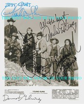 Young Guns Cast Signed Rp Photo All 4 Charlie Sheen + - £10.61 GBP