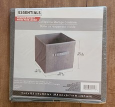 Closet Essentials Collapsible Storage Container 10.5&quot; Square. Handles Gray NEW - £4.46 GBP