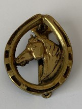 Antique horse head horseshoe brass door Rustic knocker architectural sal... - $19.39
