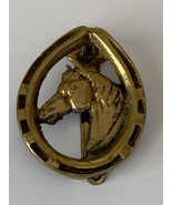 Antique horse head horseshoe brass door Rustic knocker architectural sal... - £15.15 GBP