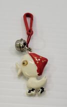 EE) Vintage 1980s Plastic Bell Charm For Necklace White Bird Chick - $7.91