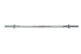 FUXION Fitness Buildable Weightlifting Chrome Bar 47 inch with Spinlock ... - $145.79