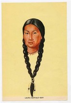 Laura Buffalo-Boy Print by M Glemby Sioux Indian Girl Standing Rock Reservation  - £14.24 GBP