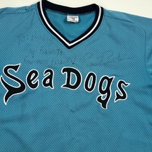 Vintage 1998 Portland Sea Dogs Teal BP Baseball Jersey #15 Sewn Wilson 46 Signed - £98.68 GBP