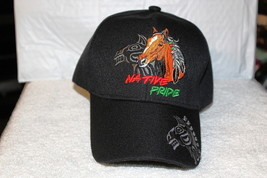 NATIVE PRIDE HORSE INDIAN FEATHER NATIVE AMERICAN BASEBALL CAP HAT ( BLA... - $11.26