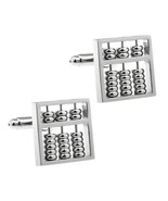 ABACUS CUFFLINKS Tiny Working Moving Beads Calculator Accountant NEW w G... - €10,19 EUR