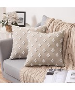 MIULEE Set of 2 Decorative Throw Pillow Covers Rhombic Jacquard Pillowca... - £25.05 GBP