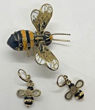 Bumble Bee Ornate Statement Pendant and Bumble Bee Earrings SET Yellow &amp;... - £26.10 GBP