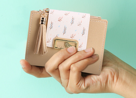 Short Wallet Bag for Women PU Leather Clutch Bags Cute Korean Card - £11.35 GBP