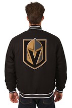 NHL Vegas Golden Knights JH Design Wool Reversible Jacket Blk Embroidered Logos - £142.34 GBP