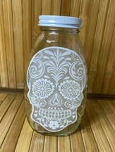 Glass Honey Jar with Day of the Dead Skull Sticker - 2022 - £5.47 GBP