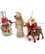 Chrismtas Jim Shore Ornaments Santa on Reindeer, Snowman/cardinal/Nutcra... - $912.32 MXN