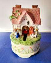 SCHMID~Animated Porcelain Music Box  House~Annie&#39;s Tomorrow Broadway Tune. 1983 - £37.18 GBP