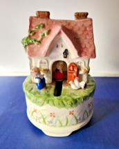 SCHMID~Animated Porcelain Music Box  House~Annie&#39;s Tomorrow Broadway Tune. 1983 - £37.24 GBP