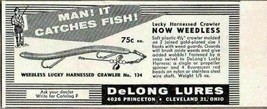 1957 Print Ad Rubbercor Twist Fishing Sinker Water Gremlin Co White Bear... - £7.99 GBP