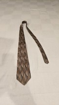 Zylos George Machado Mens Necktie Green 100% Silk Geometric Tie 58&quot; Long - £7.05 GBP