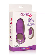 Curve Toys Gossip Love Loops 10x Silicone Cock Ring W/remote - Violet - $42.78