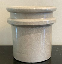 Vintage Chinese Crackle Cream Glazed Pottery Jar or Planter - $147.51