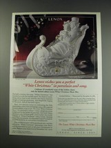 1991 Lenox White Christmas Music Box Ad - wishes you a perfect White Chr... - $18.49
