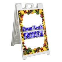Farm Fresh Produce Signicade 24x36 Aframe Sidewalk Sign Banner Decal Vegetables - £33.76 GBP+