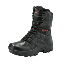 Men Leather Boots Waterproof Mountain Combat Army Work Shoes Tactical Mi... - £53.99 GBP