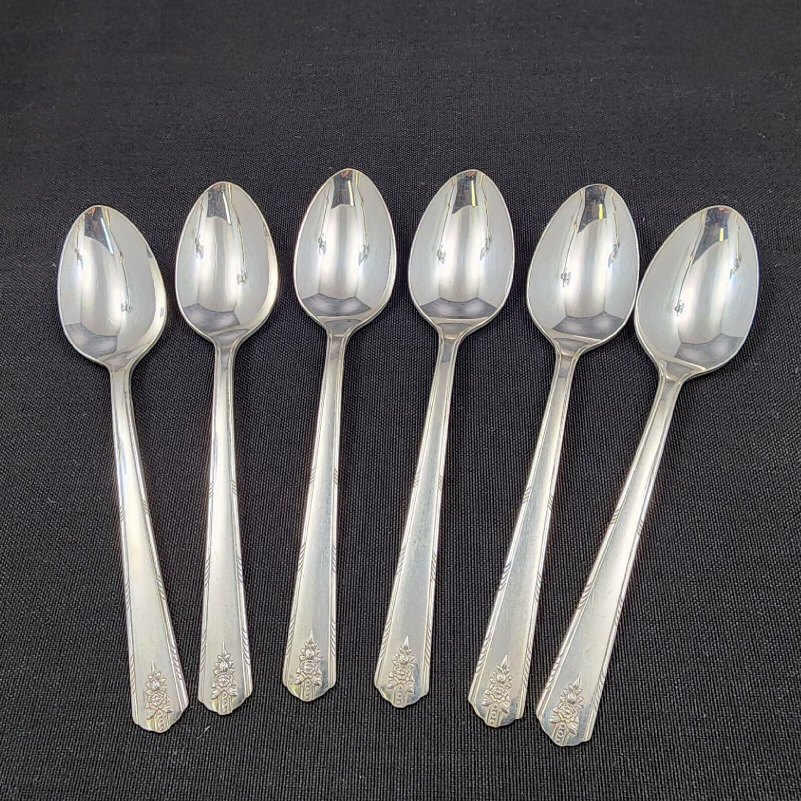 Primary image for Oneida Community Soup Spoons Set of 6 Linda 1949 Silverplated Spoon