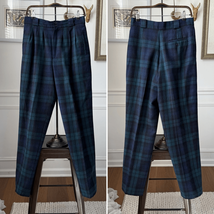 Vintage 90s Summit Hill 100% Wool Blackwatch Plaid Pleat Front Trousers ... - $602.64 MXN