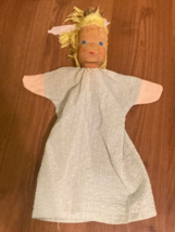Vintage 20th C. Hand Puppet Wooden Carved Head Collectible Doll German 12&quot; - £28.02 GBP